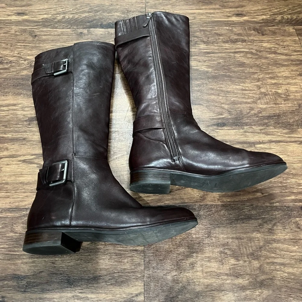 Via Spiga Idelissa Brown Leather‎ Riding Boots Size 8.5 EU40 - Picture 3 of 10